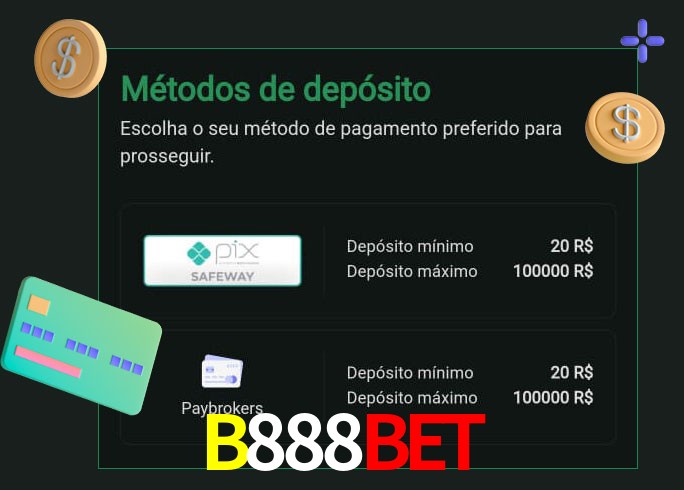 O cassino B888Bet oferece uma grande variedade de métodos de pagamento